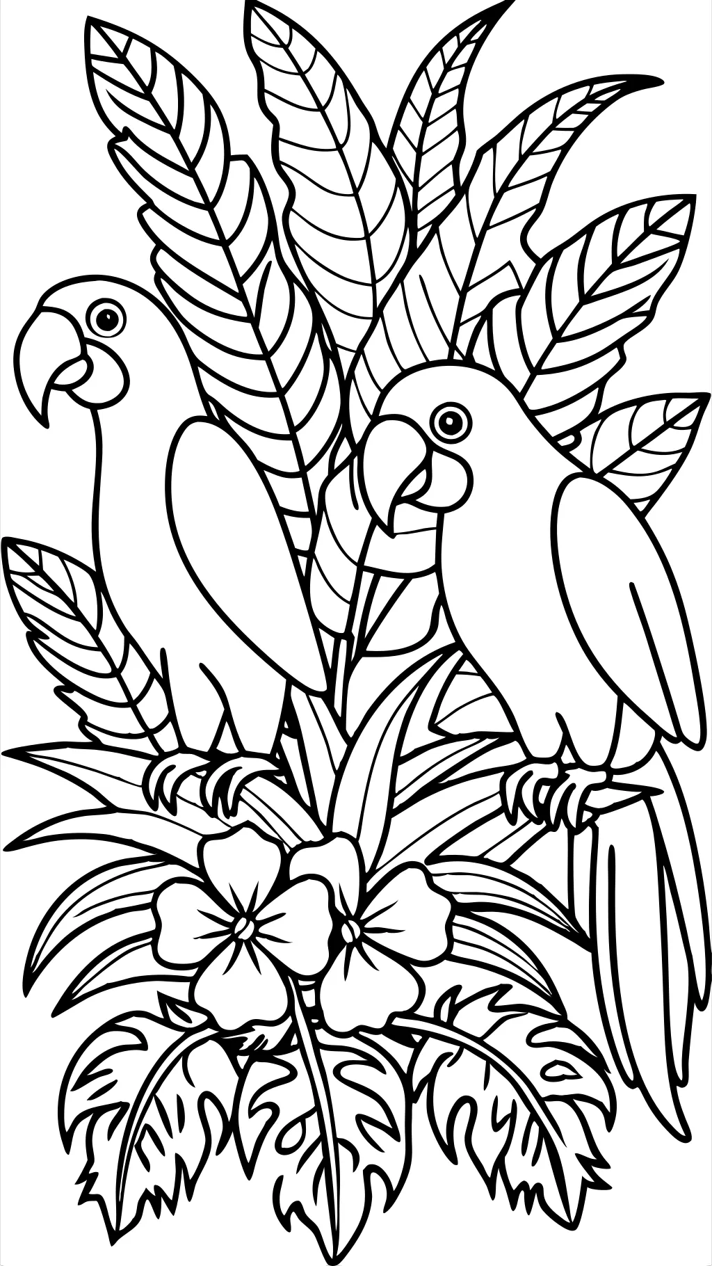 parrots coloring pages